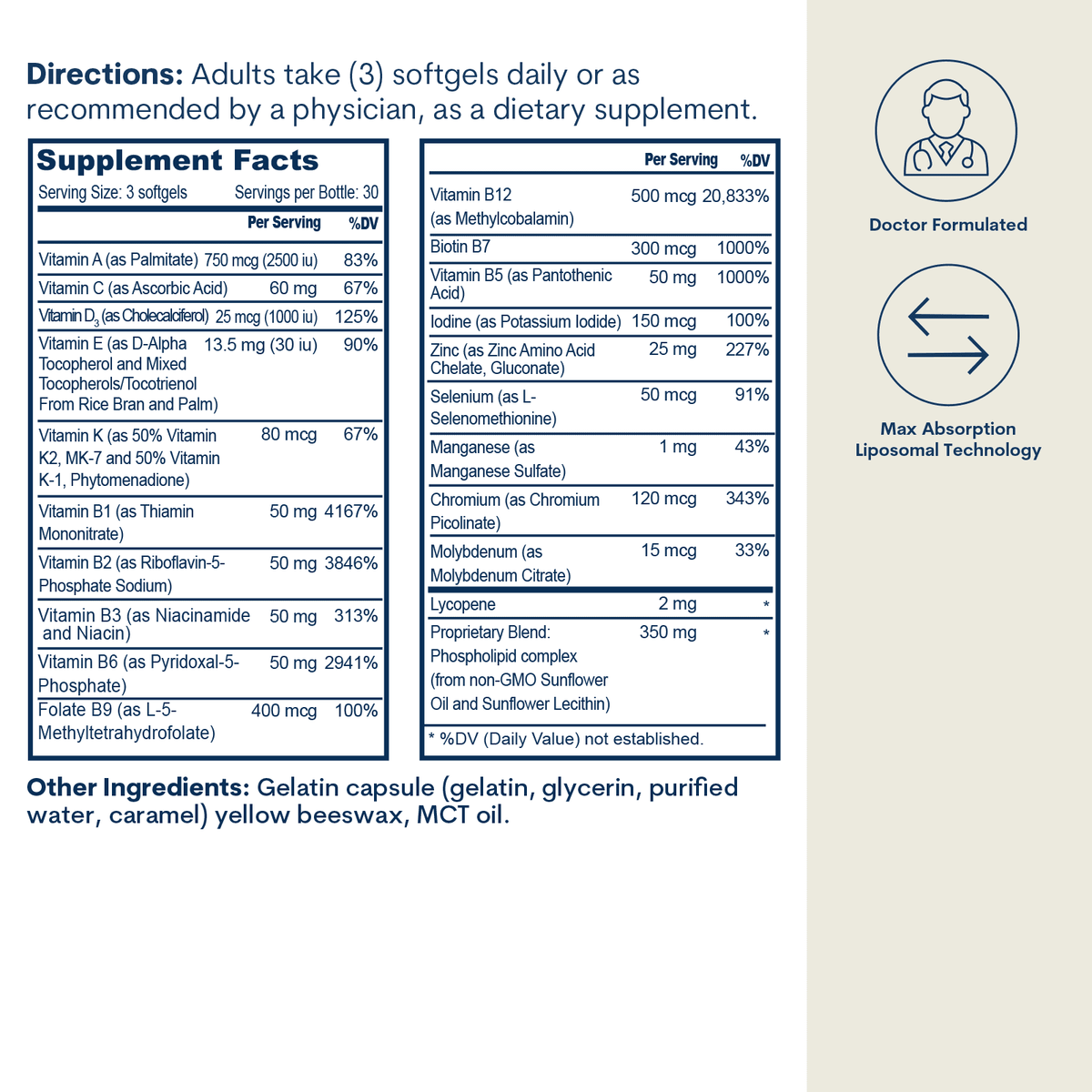 Liposomal Active B-Complex Multivitamin with Minerals