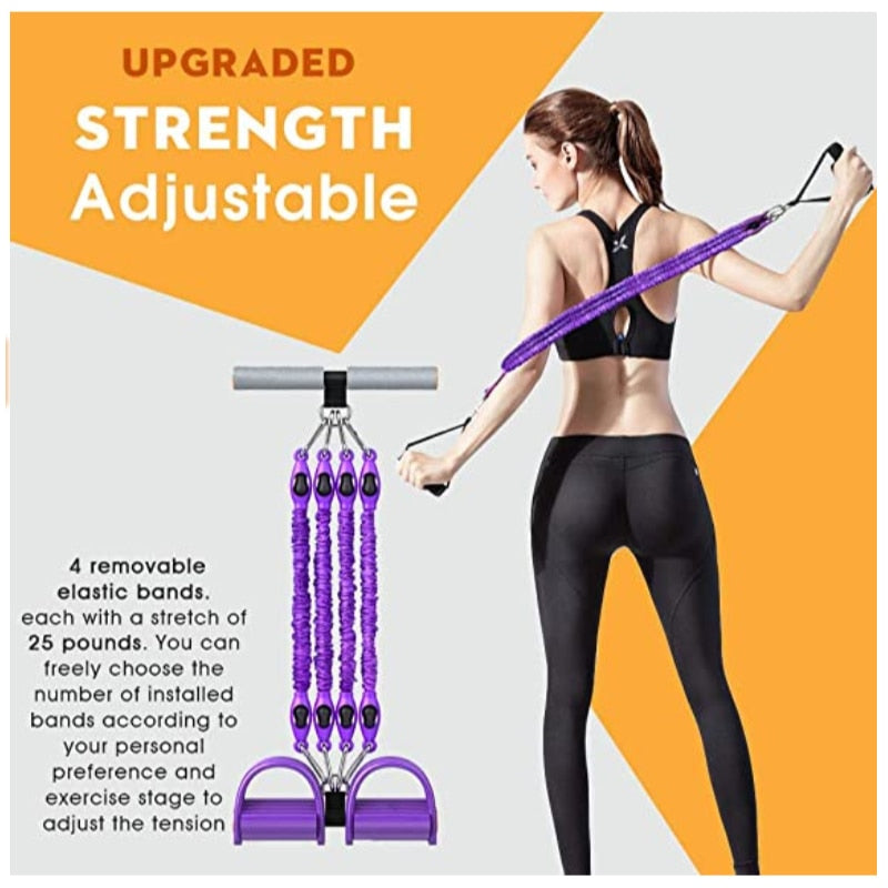 Multifunction Fitness Pedal Exerciser with Pull Rope