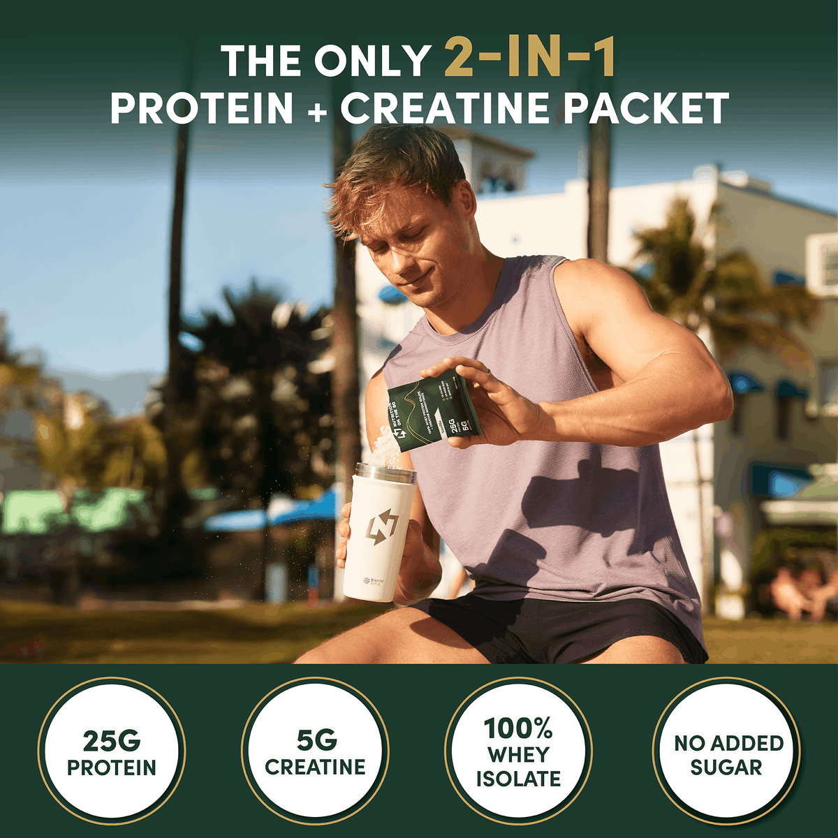 2-in-1 Whey Protein Isolate & Creatine Packets