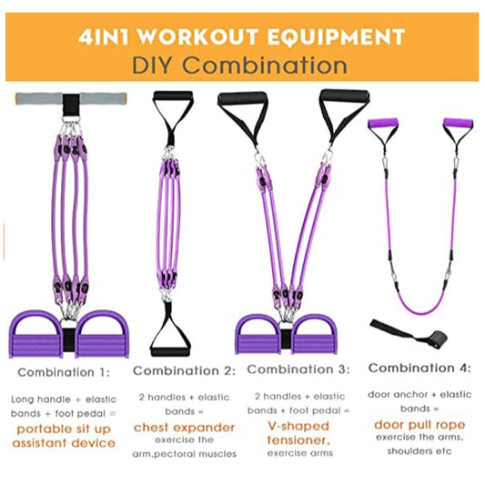 Multifunction Fitness Pedal Exerciser with Pull Rope