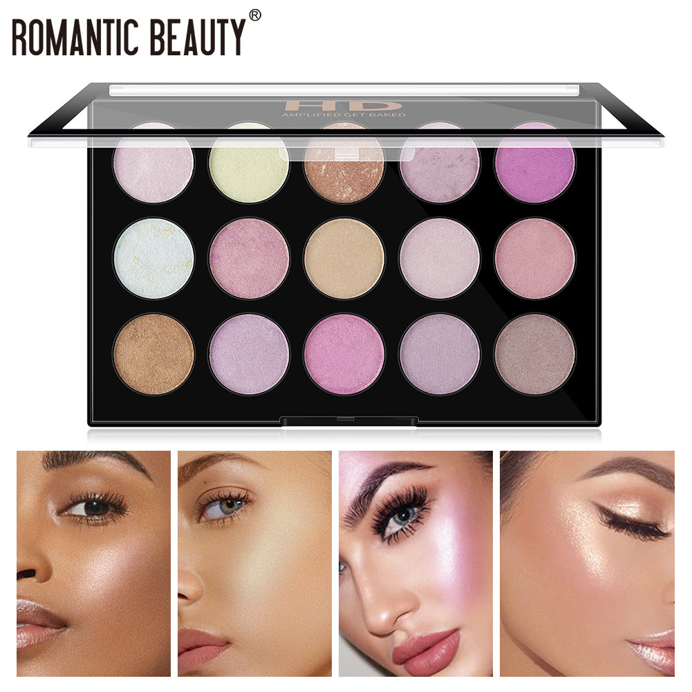 15-Color Pearl Highlighter Palette