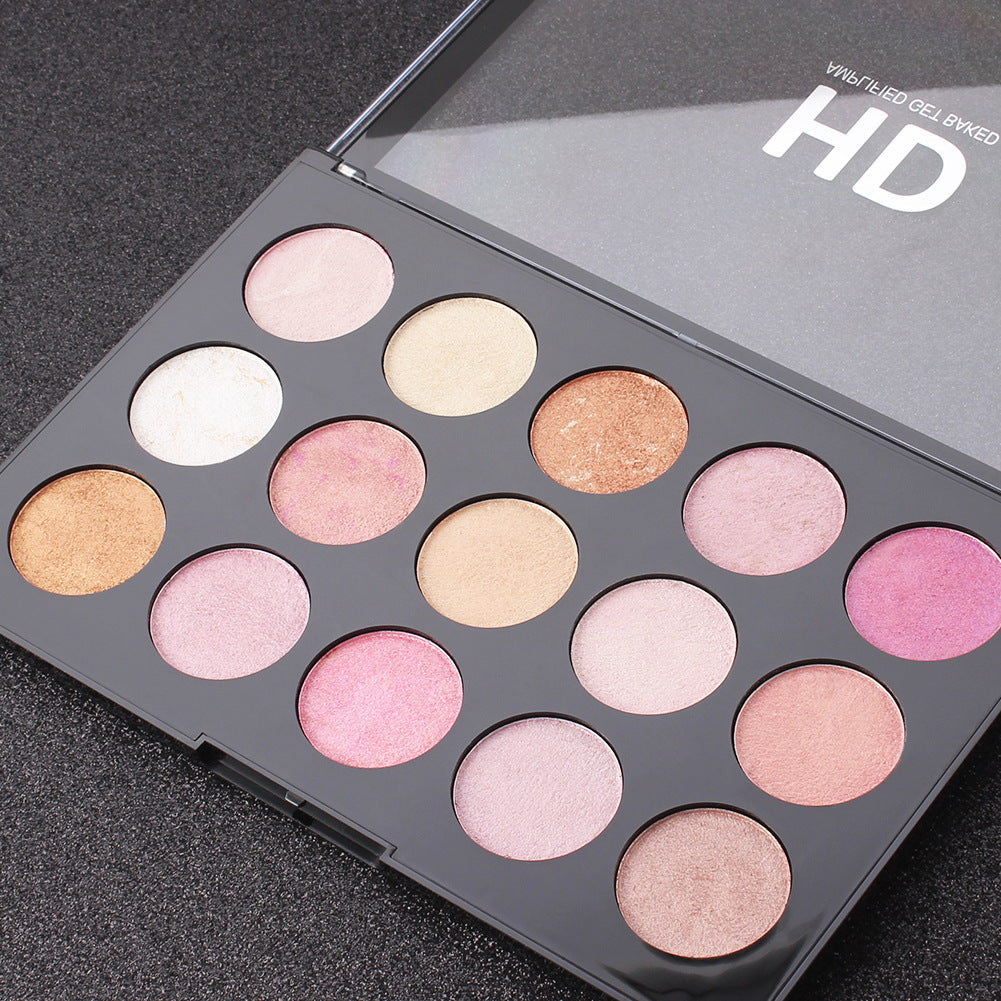 15-Color Pearl Highlighter Palette