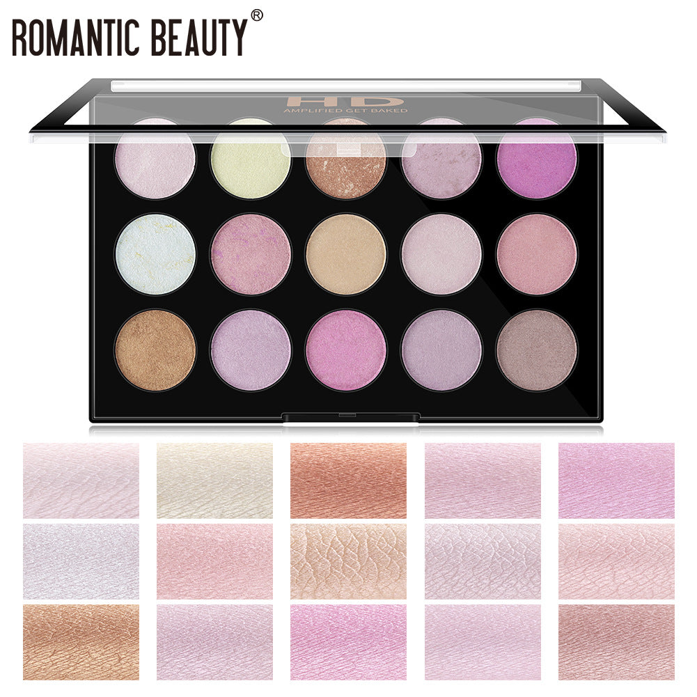 15-Color Pearl Highlighter Palette