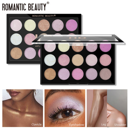 15-Color Pearl Highlighter Palette