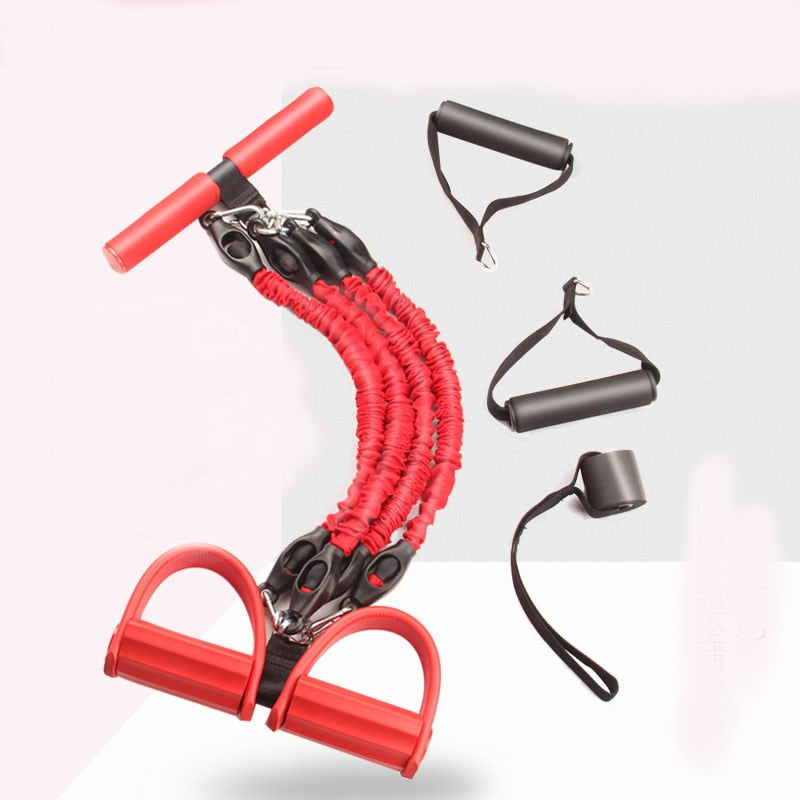 Multifunction Fitness Pedal Exerciser with Pull Rope