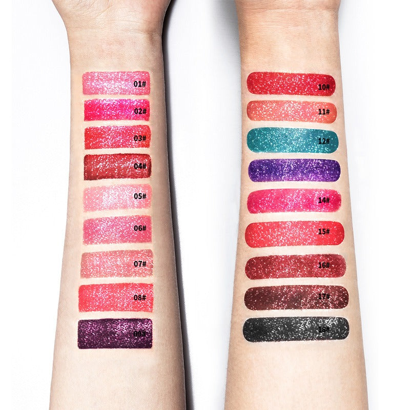 18-Color Shiny Glitter Lip Gloss