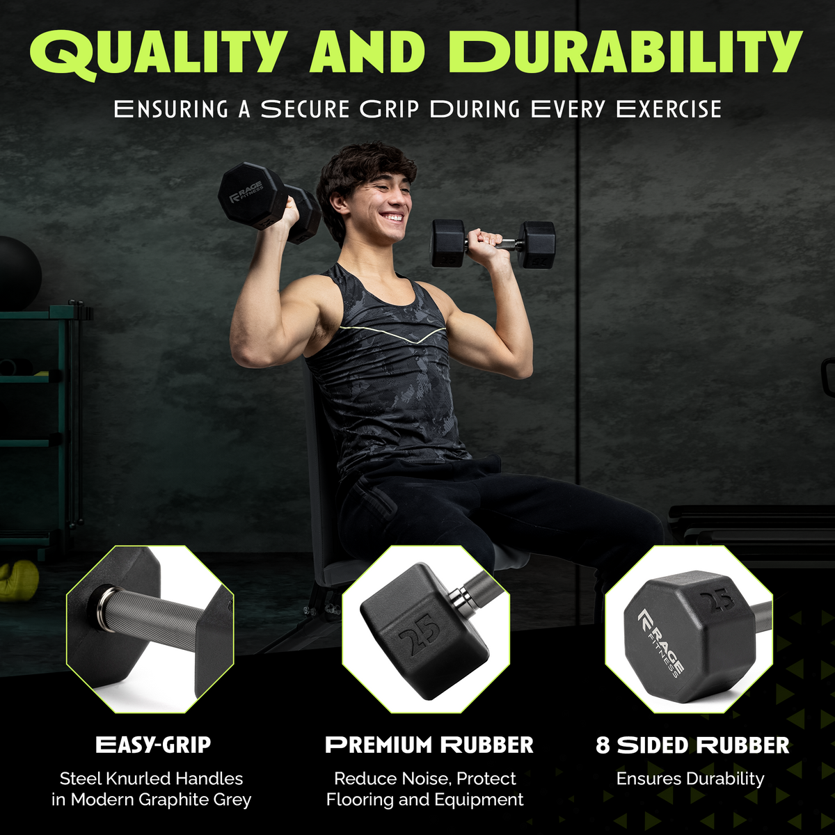 Octo Rubber Dumbbell