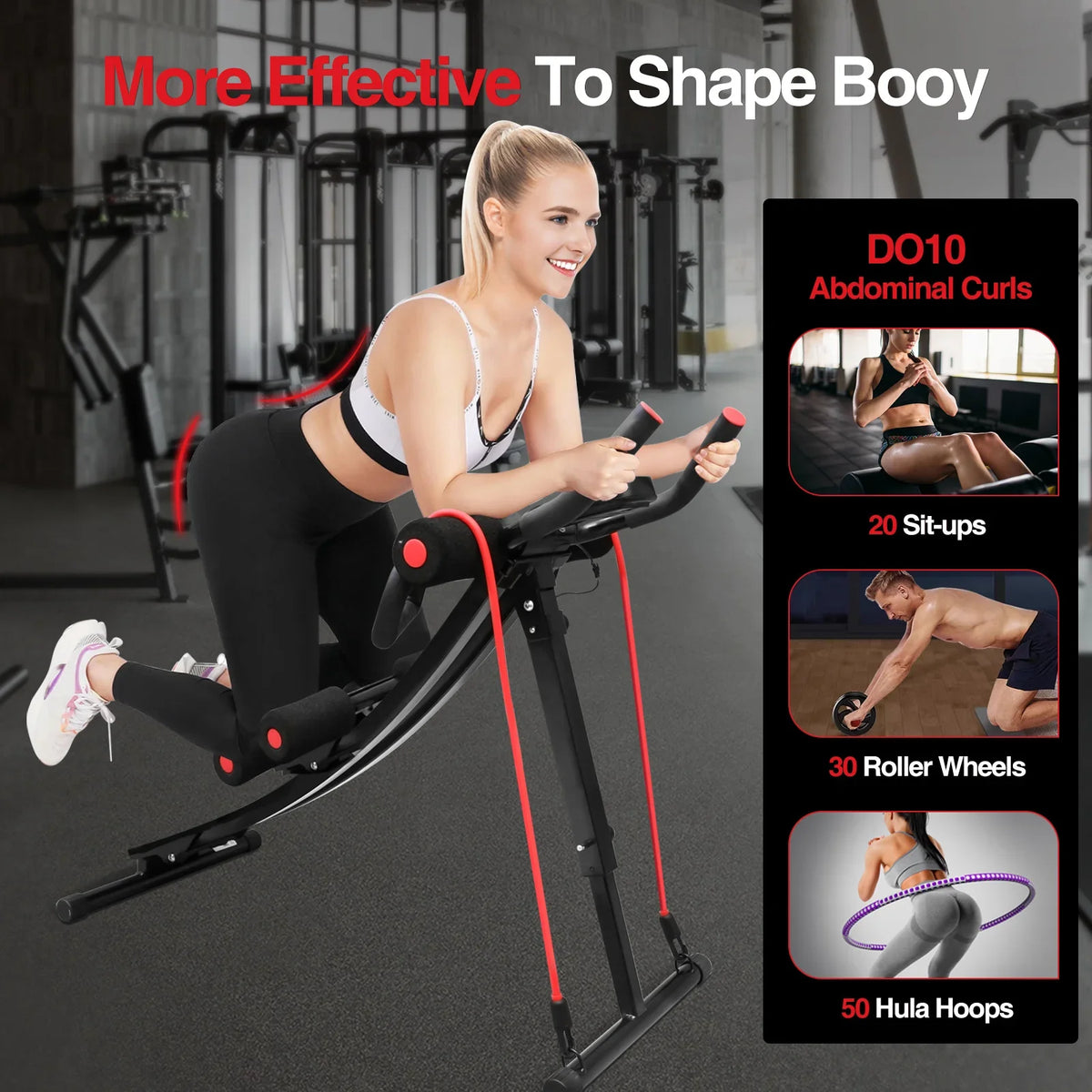 Foldable Ab Machine with LCD Display