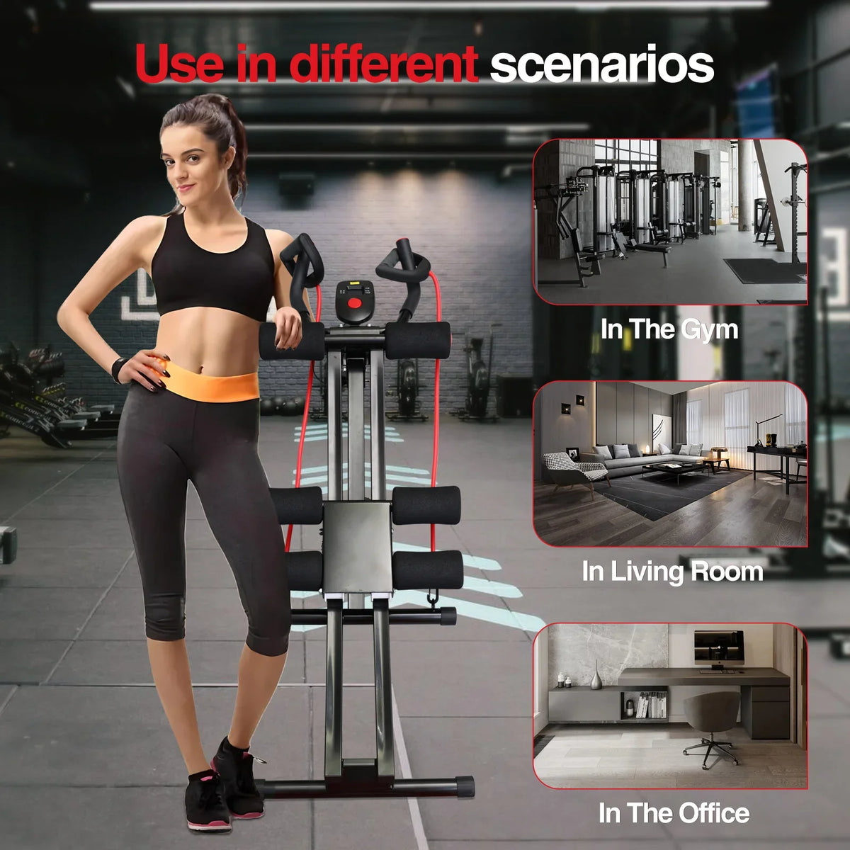Foldable Ab Machine with LCD Display