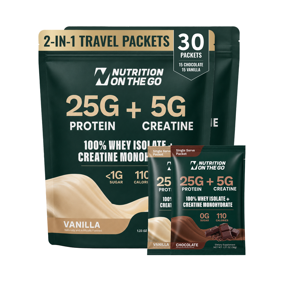 2-in-1 Whey Protein Isolate & Creatine Packets