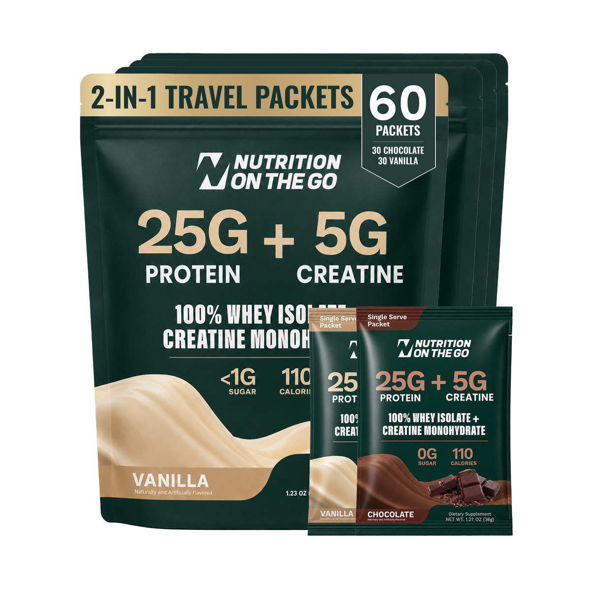 2-in-1 Whey Protein Isolate & Creatine Packets