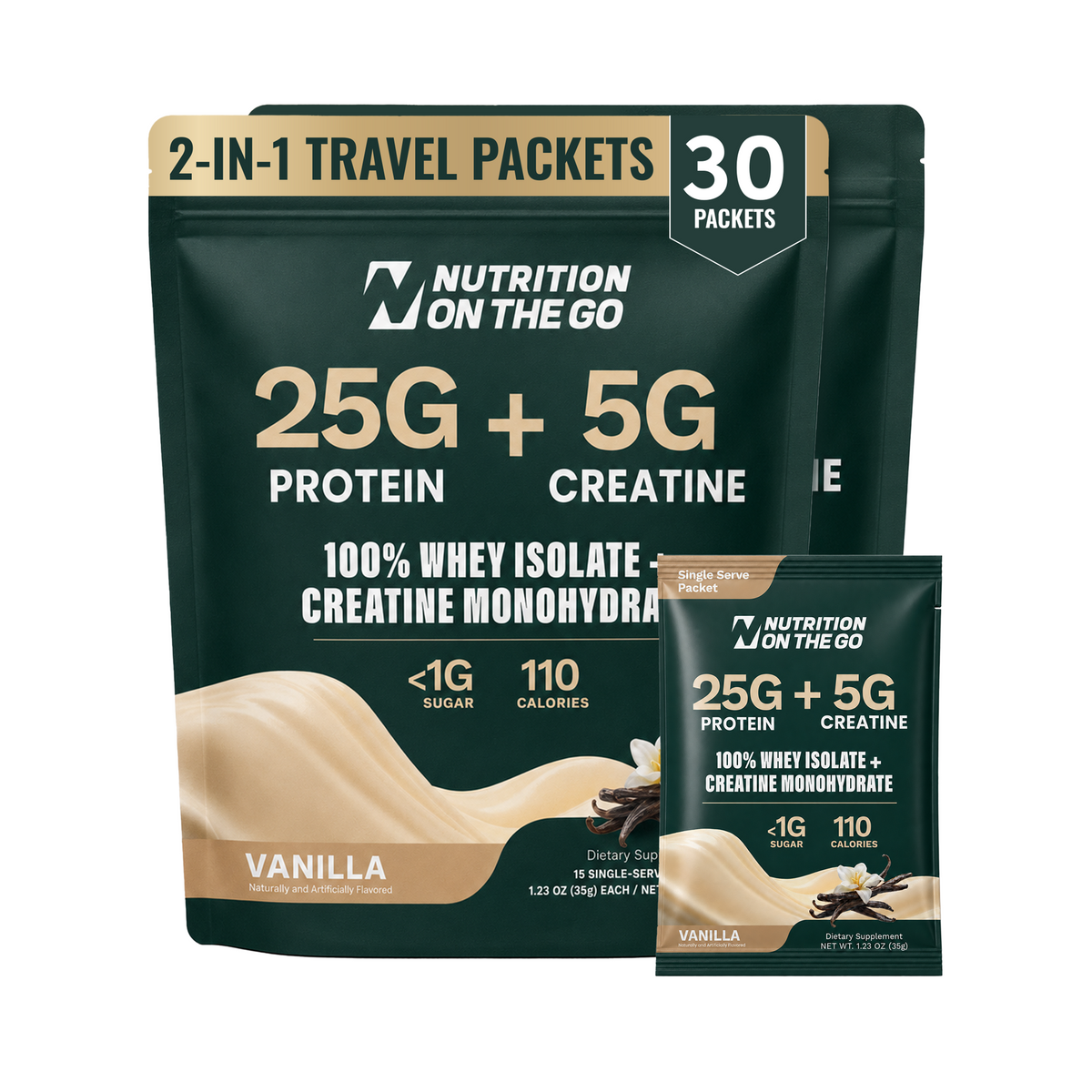 2-in-1 Whey Protein Isolate & Creatine Packets