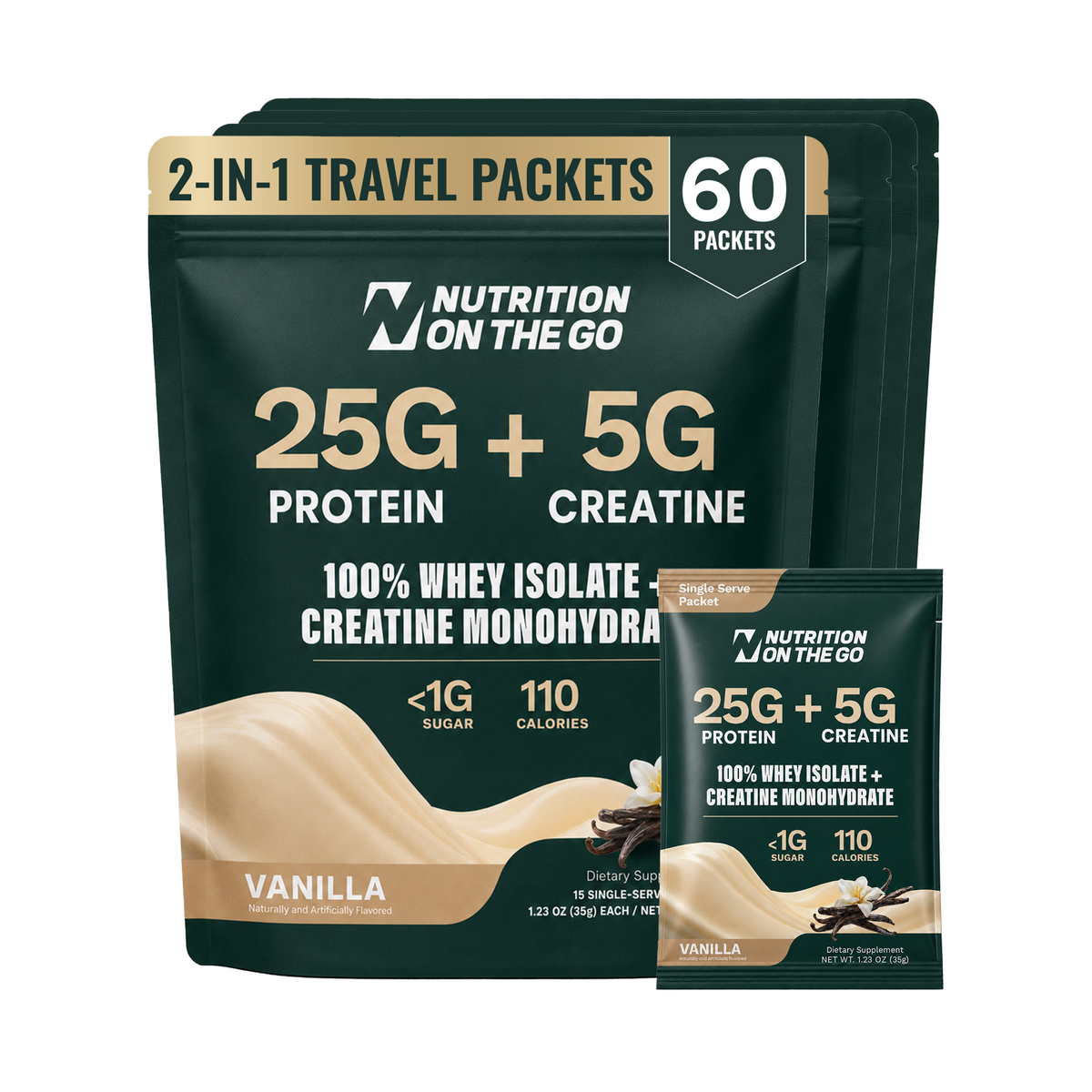 2-in-1 Whey Protein Isolate & Creatine Packets