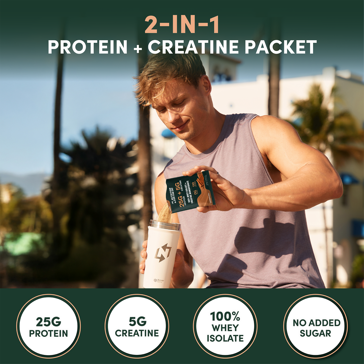 2-in-1 Whey Protein Isolate & Creatine Packets
