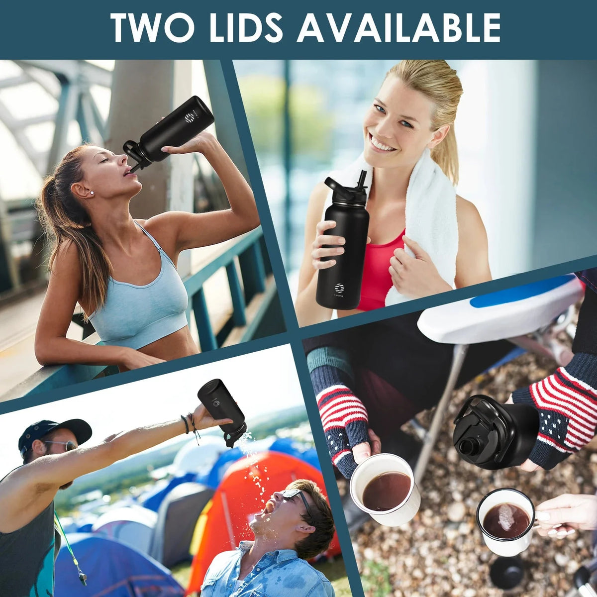 Insulated Water Bottle with Straw Lid